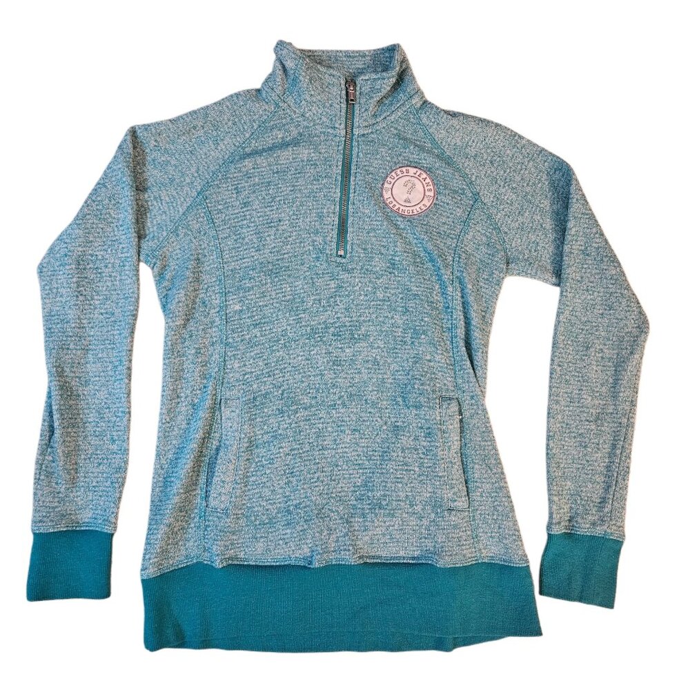 Like New Womens Guess Mock Neck Half Zip Sweatshirt Activewear Size S Small